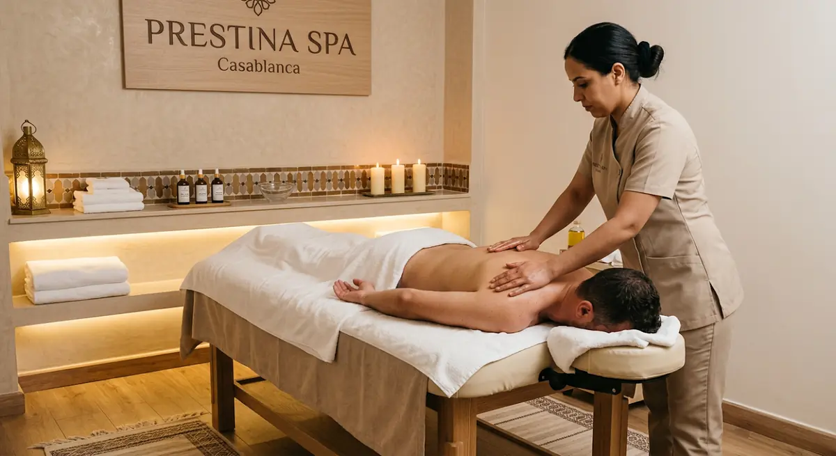 Massage relaxant du dos aux huiles naturelles chez Prestina Spa Casablanca