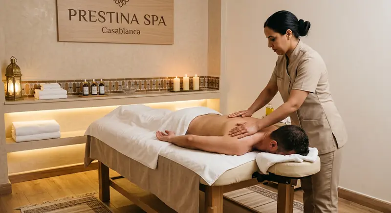 Massage relaxant du dos aux huiles naturelles chez Prestina Spa Casablanca